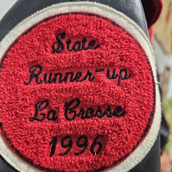 Vintage Neff Red and Black Varsity Bomber Jacket L - Picture 4 of 7